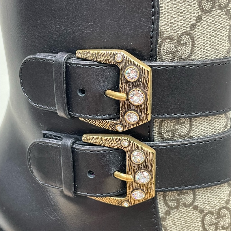 GUCCI 黑色老花馬丁靴 EUR36.5 X621-7
