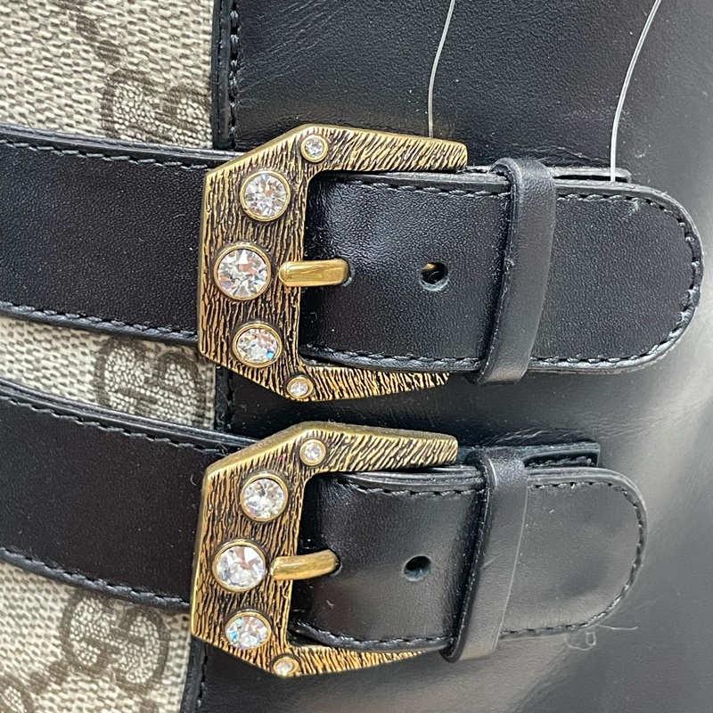 GUCCI 黑色老花馬丁靴 EUR36.5 X621-8