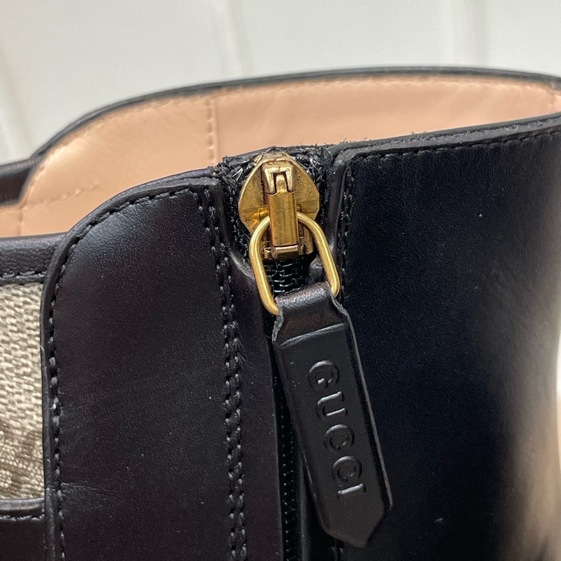 GUCCI 黑色老花馬丁靴 EUR36.5 X621-9