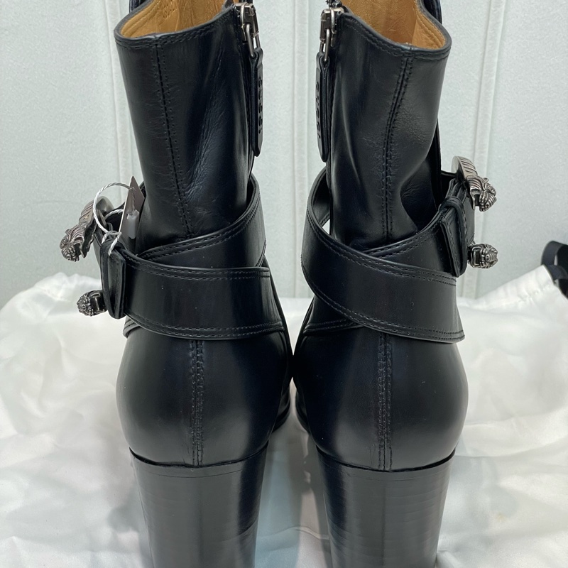 GUCCI 黑色酒神扣短靴 EUR37 XA206-2