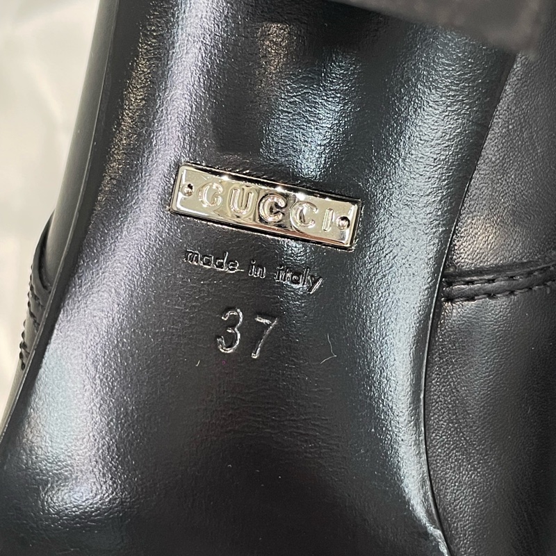 GUCCI 黑色酒神扣短靴 EUR37 XA206-9