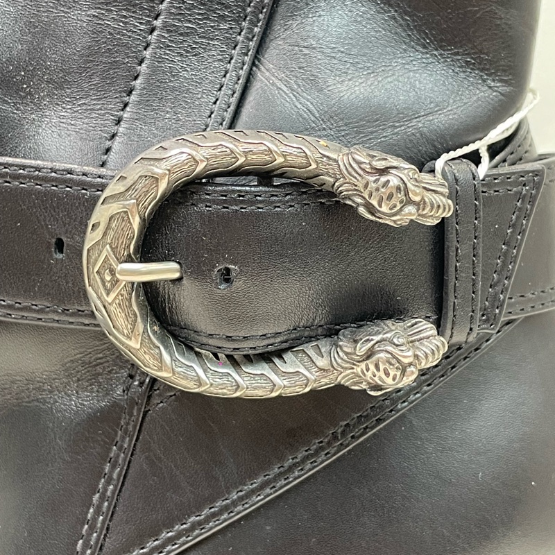 GUCCI 黑色酒神扣短靴 EUR37 XA206-10