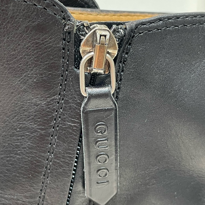 GUCCI 黑色酒神扣短靴 EUR37 XA206-12