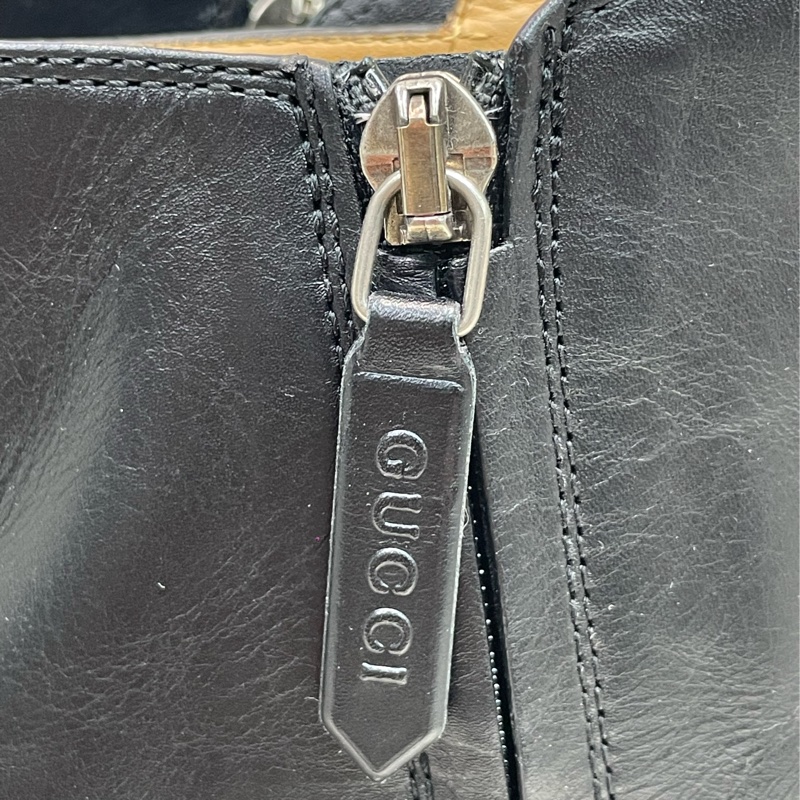 GUCCI 黑色酒神扣短靴 EUR37 XA206-13