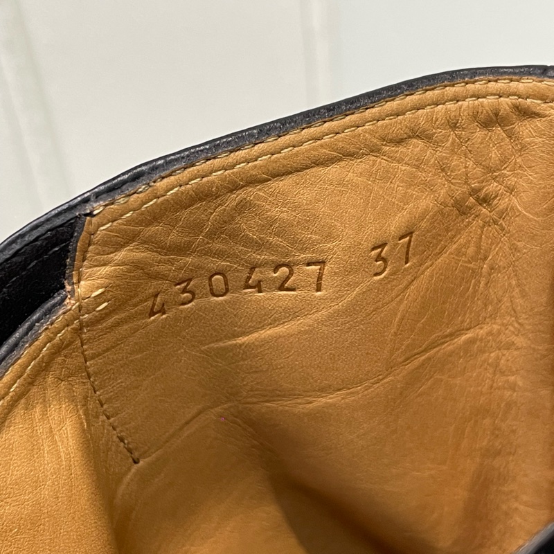 GUCCI 黑色酒神扣短靴 EUR37 XA206-16
