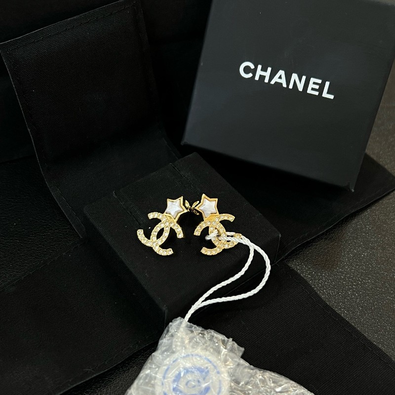Chanel香奈兒24C星星珍珠雙C logo滿鑽耳釘 附件盒子-1