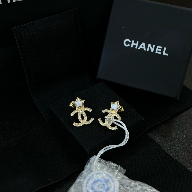 Chanel香奈兒24C星星珍珠雙C logo滿鑽耳釘 附件盒子-2