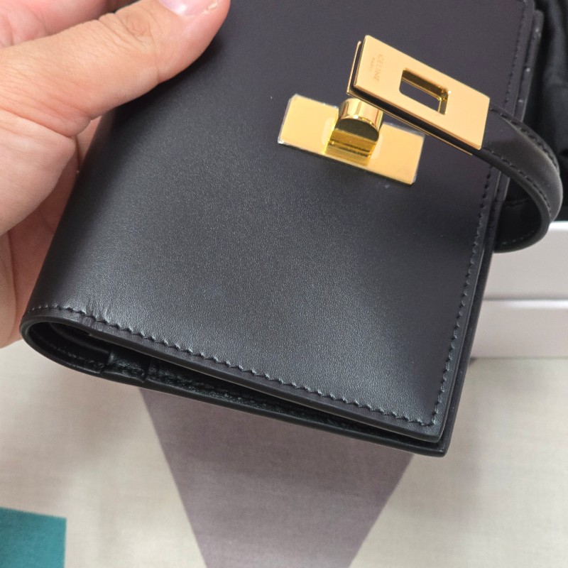 CELINE 緞面小牛皮錢包 16 (Cèze),附零錢包-7