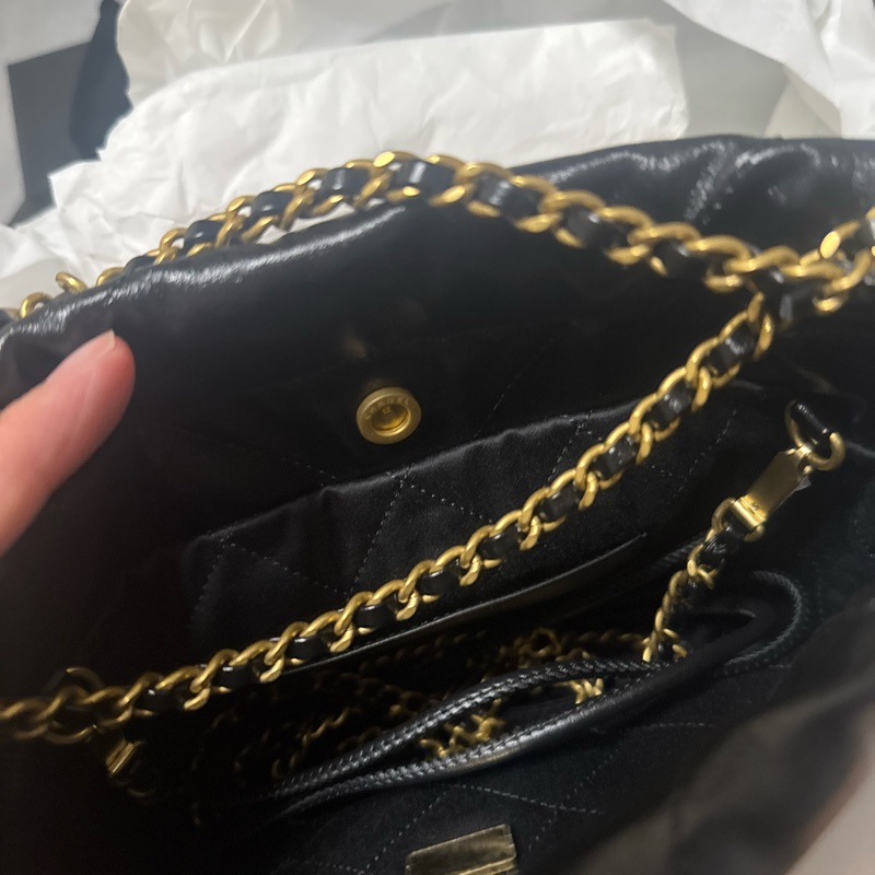 全新Chanel 22mini黑金芯片版-10