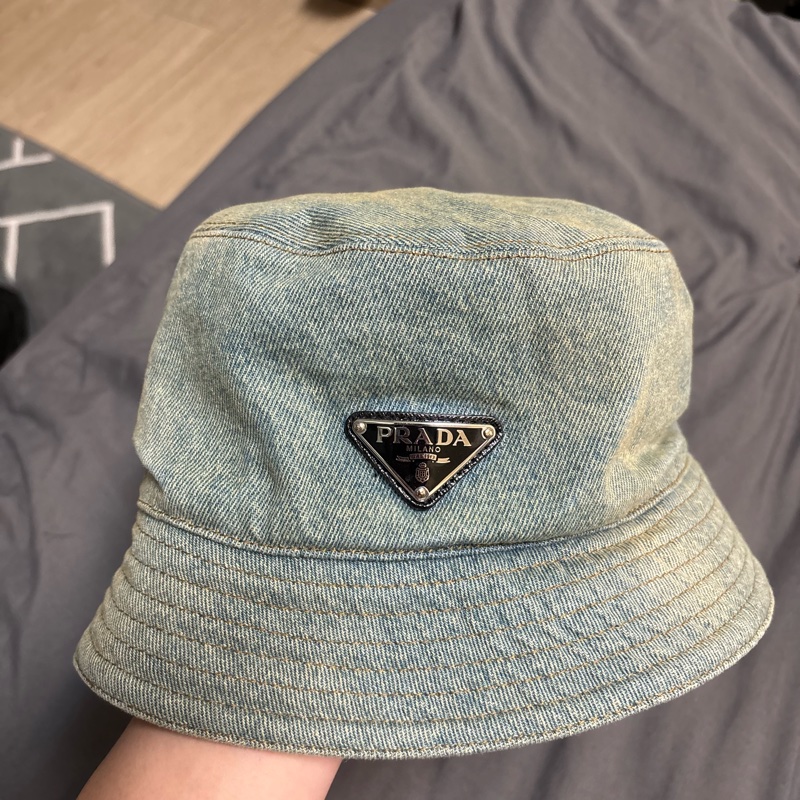 Prada 水洗單寧漁夫帽-0