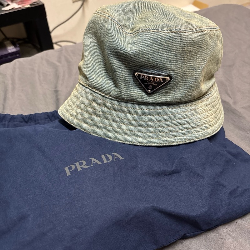 Prada 水洗單寧漁夫帽-3