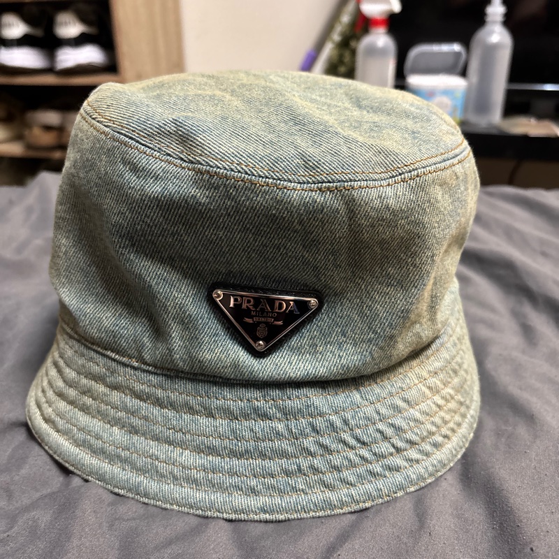 Prada 水洗單寧漁夫帽-5