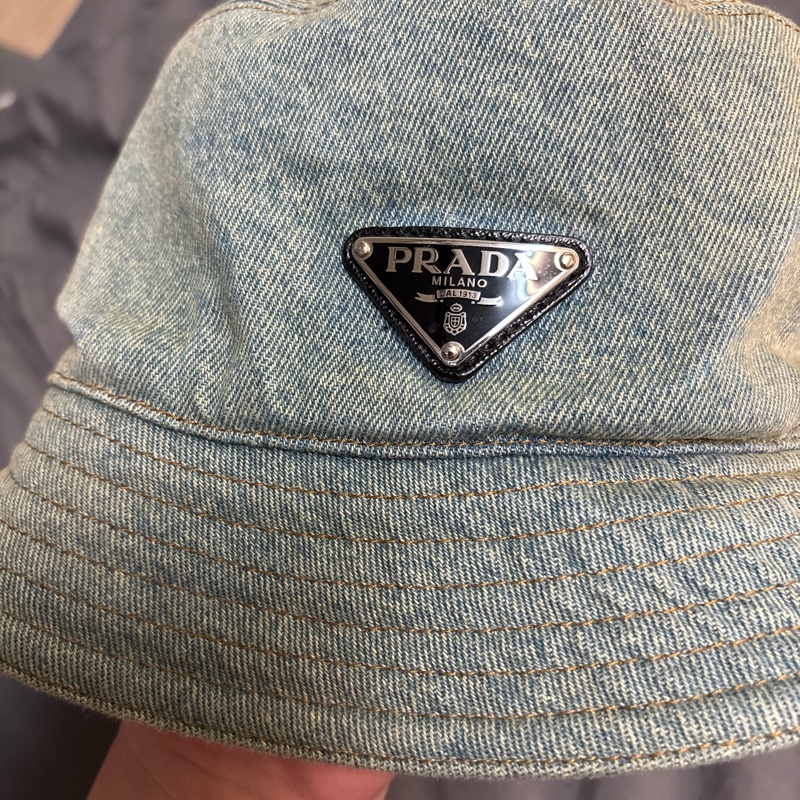 Prada 水洗單寧漁夫帽-7