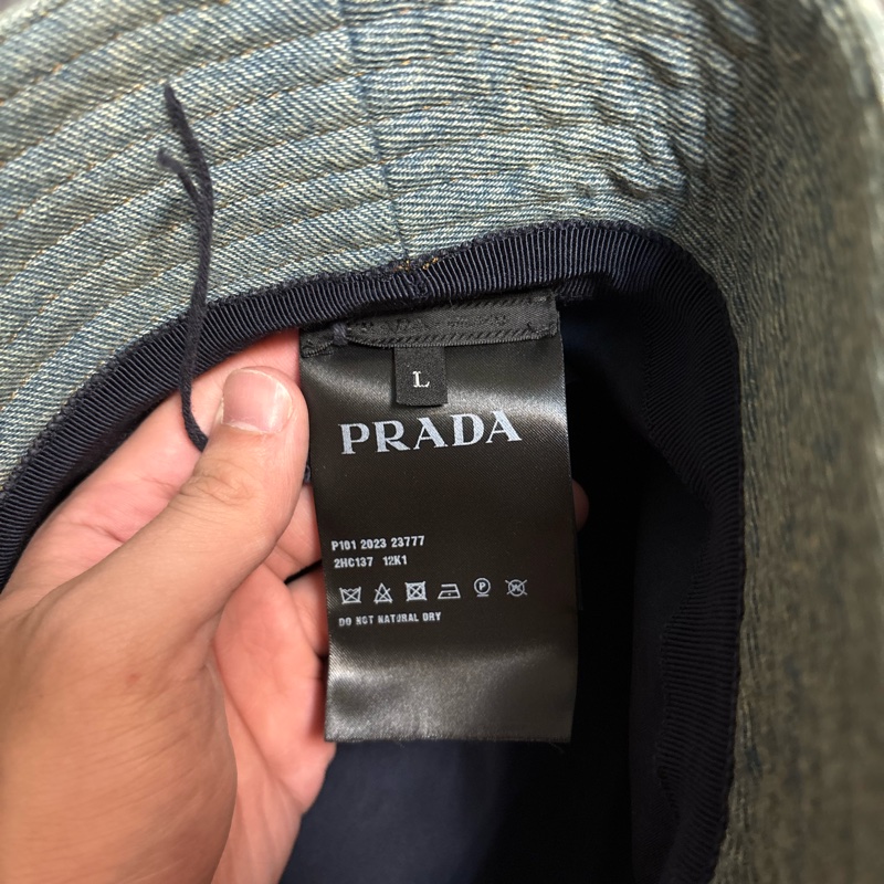 Prada 水洗單寧漁夫帽-8