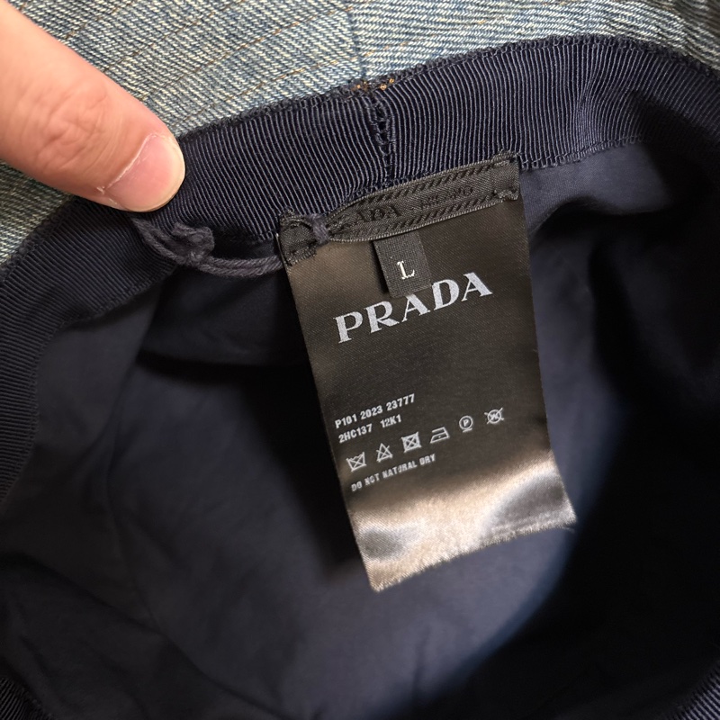 Prada 水洗單寧漁夫帽-9