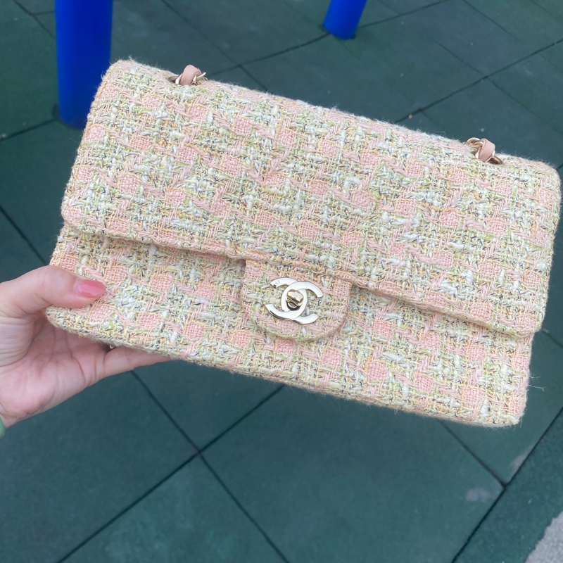 Chanel Vintage 粗毛呢手工編織包-7