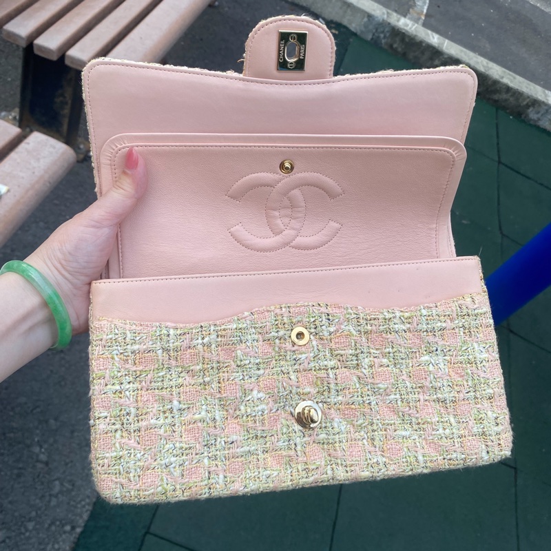 Chanel Vintage 粗毛呢手工編織包-8