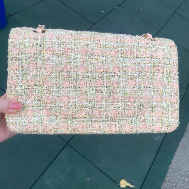 Chanel Vintage 粗毛呢手工編織包-9