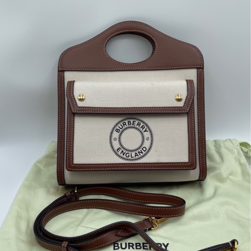 Burberry Pocket mini 焦糖色郵差包 口袋包-7
