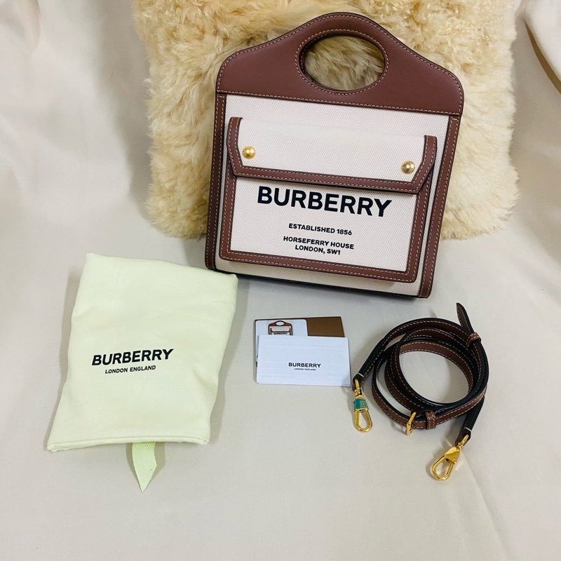 Burberry Pocket mini 焦糖色郵差包 口袋包-33
