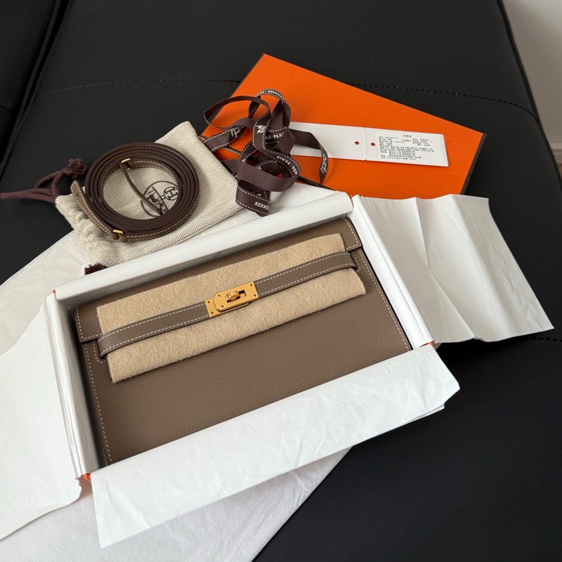 Hermes 愛馬仕 大象灰金扣kelly to go-0