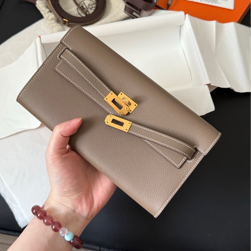 Hermes 愛馬仕 大象灰金扣kelly to go-7