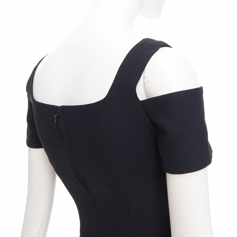 ALEXANDER MCQUEEN 2013 black cut out bust cold shoulder top IT38 XS-6
