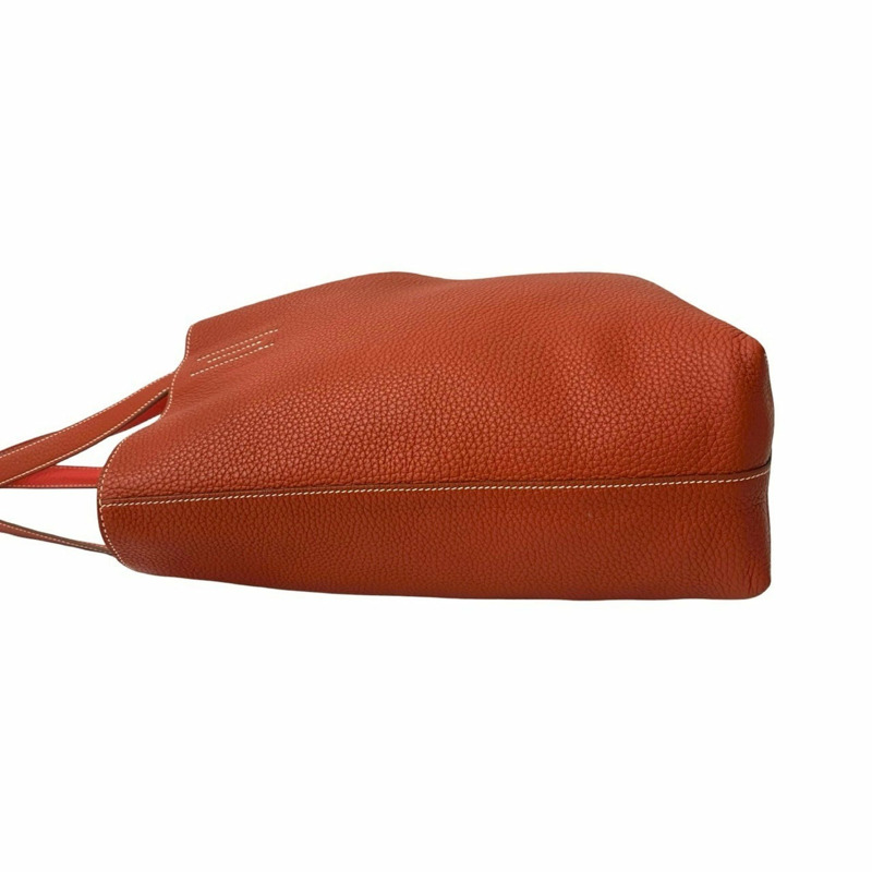 HERMES Double Sens 45 Taurillon Clemence 皮革托特包/手提包,橘色,a13-7-4
