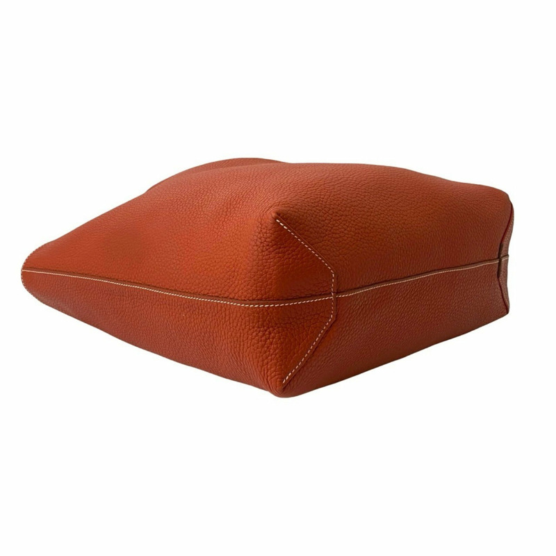 HERMES Double Sens 45 Taurillon Clemence 皮革托特包/手提包,橘色,a13-7-6