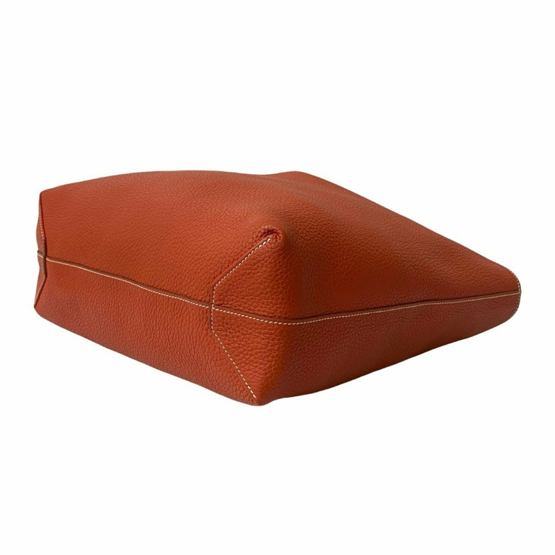 HERMES Double Sens 45 Taurillon Clemence 皮革托特包/手提包,橘色,a13-7-7
