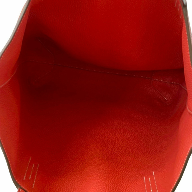HERMES Double Sens 45 Taurillon Clemence 皮革托特包/手提包,橘色,a13-7-8