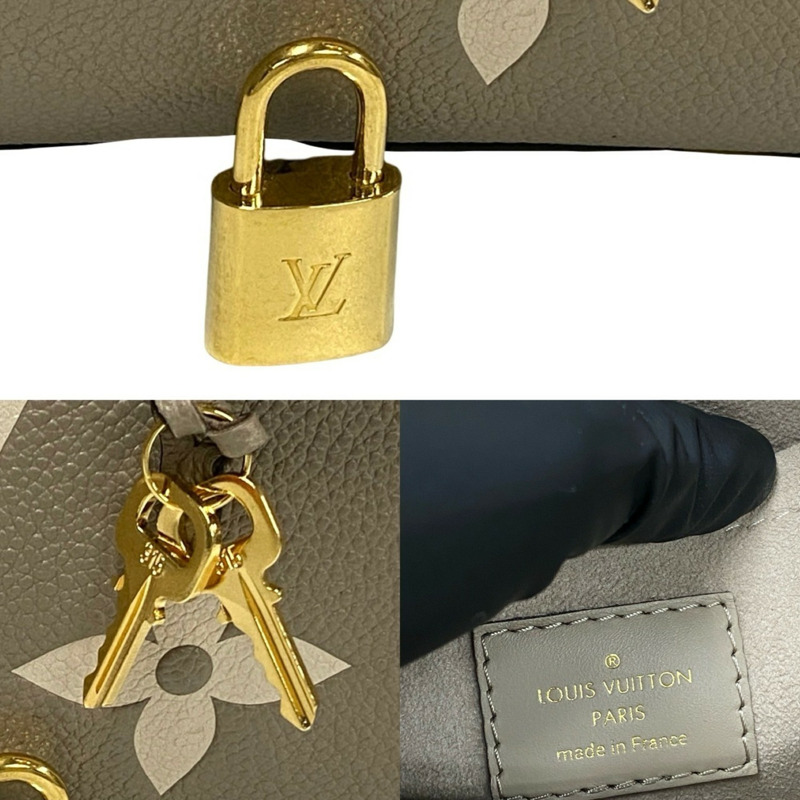 LOUIS VUITTON Monogram Empreinte 路易威登 Montaigne BB 皮革手提包托特包 米色 90824-2
