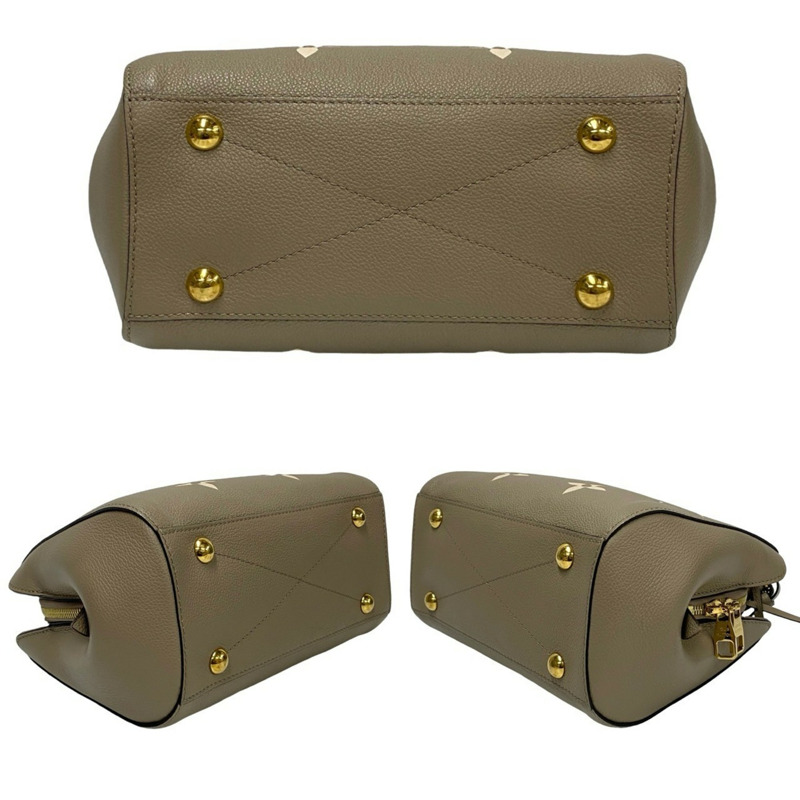 LOUIS VUITTON Monogram Empreinte 路易威登 Montaigne BB 皮革手提包托特包 米色 90824-5