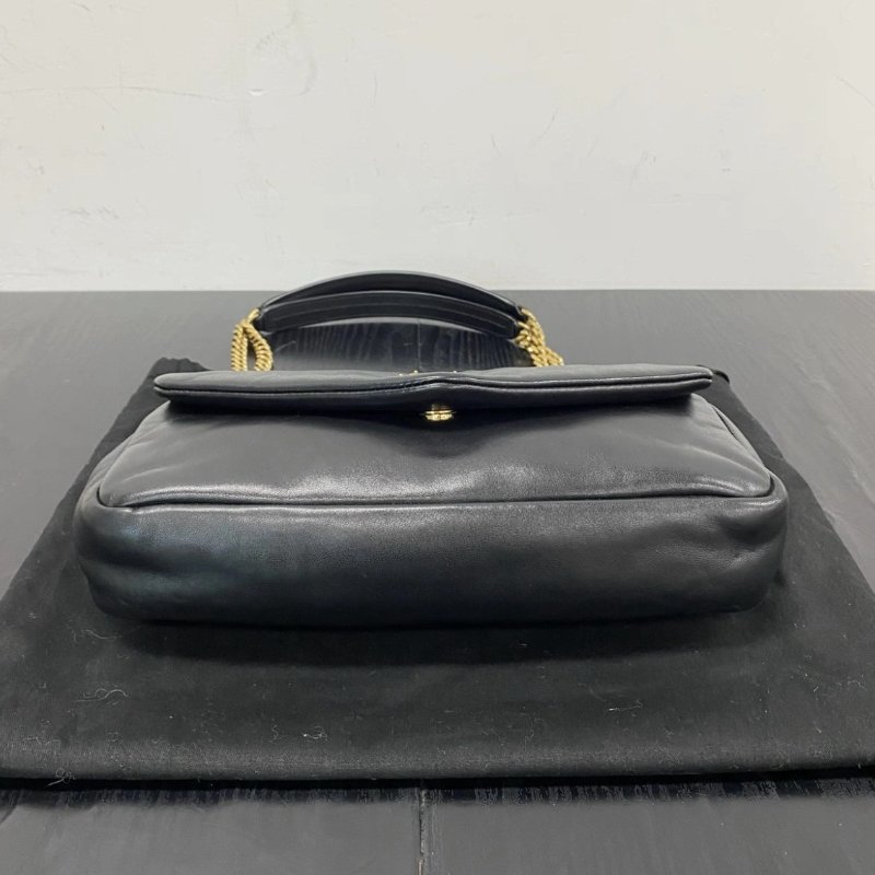 YSL Calypso黑金羊皮肩背斜背包 26*14*7 98新配件塵袋-2