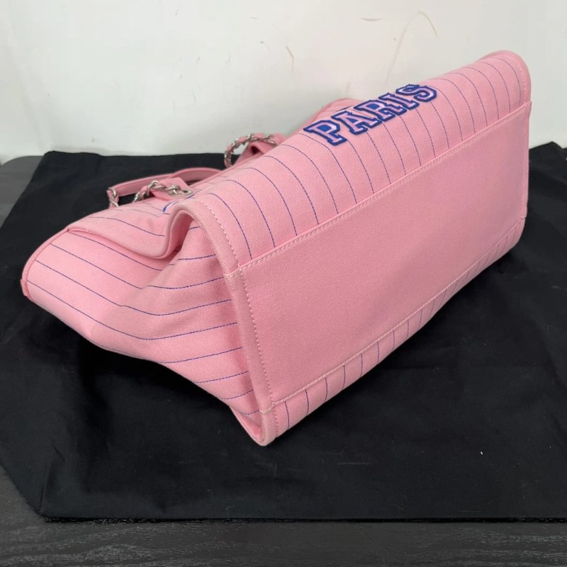 CHANEL 23P粉色子母手提沙灘包 38*30*23 98新配件塵袋-3