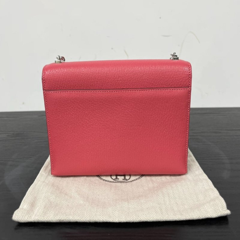 HERMES Verrou mini唇膏粉銀扣插銷包 17*13*4 98新配件塵袋-5