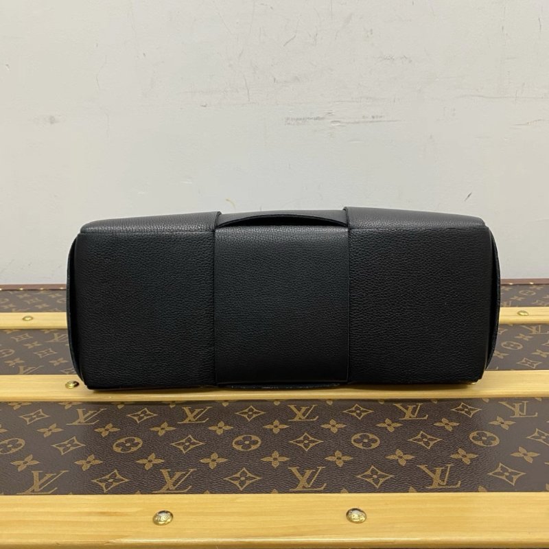 BV 黑色arco托特牛皮六格子母手提包 30*20*11.5 99新-3