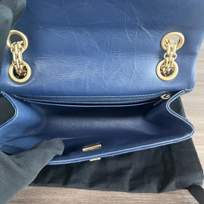 CHANEL 藍金2.55大mini 20*15.5*6 99新配件盒子塵袋購證-1