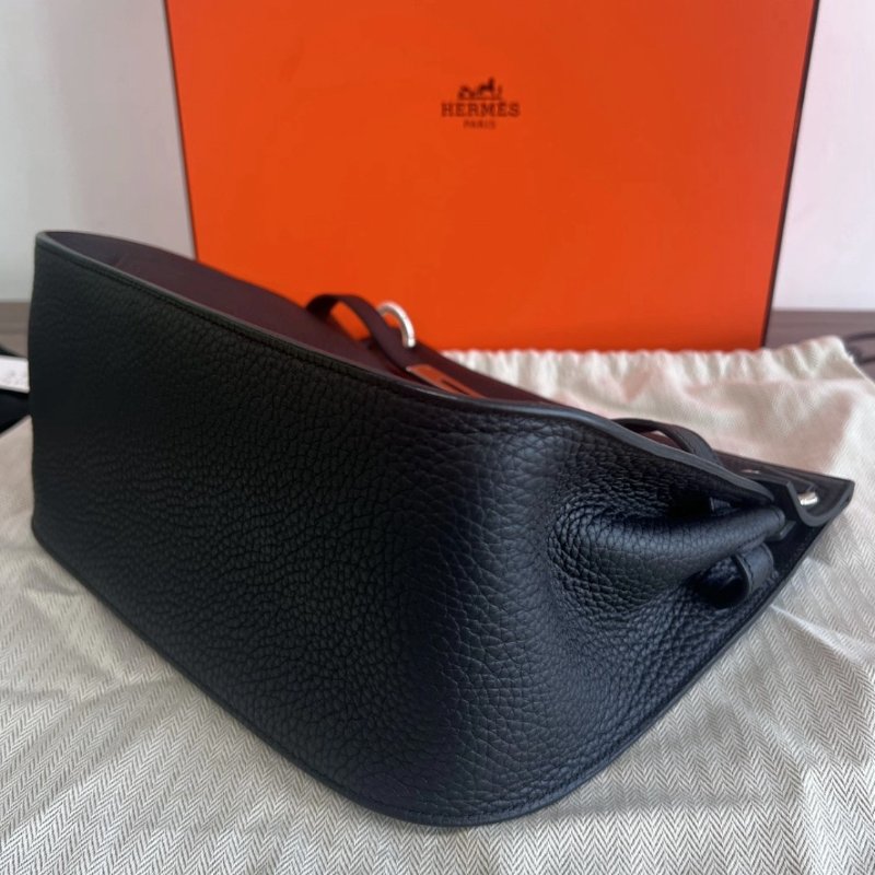 HERMES 黑銀吉普賽28肩背斜背包 28*22*12 99新配件盒子塵袋-2
