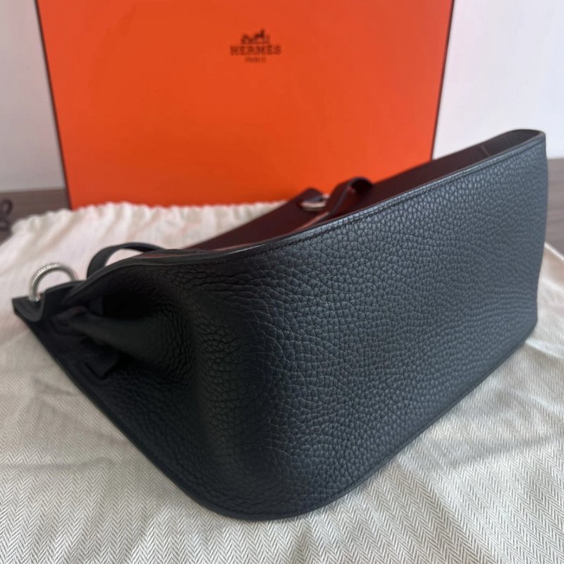 HERMES 黑銀吉普賽28肩背斜背包 28*22*12 99新配件盒子塵袋-4