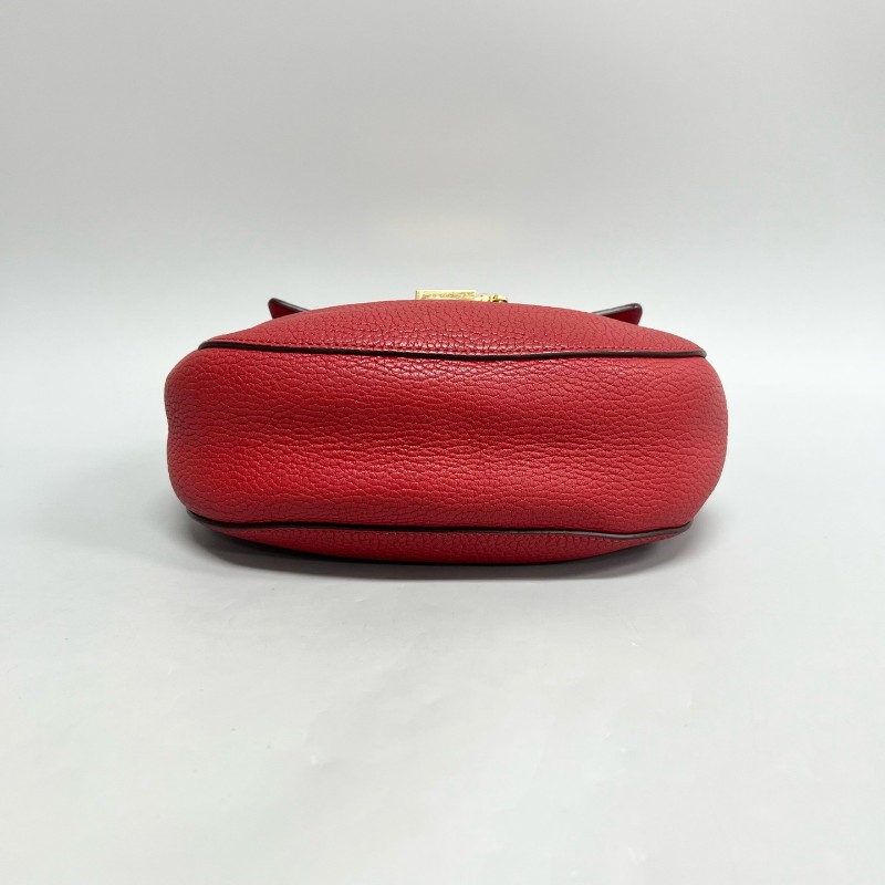 Chloe 紅色全皮中號小豬包 單肩斜挎鏈條包，尺寸23*19cm-2