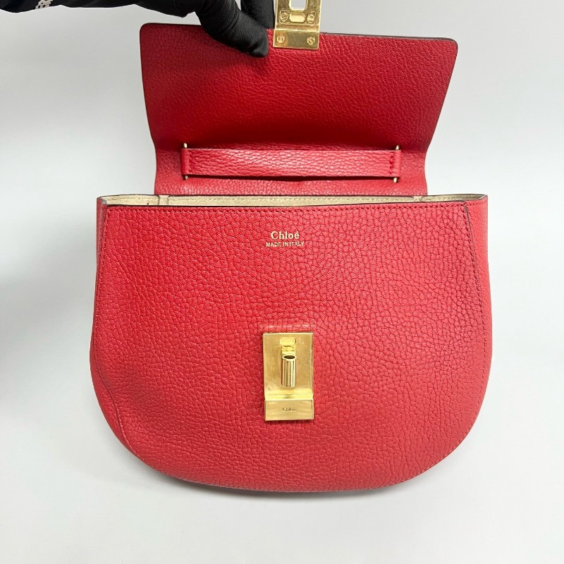 Chloe 紅色全皮中號小豬包 單肩斜挎鏈條包，尺寸23*19cm-6