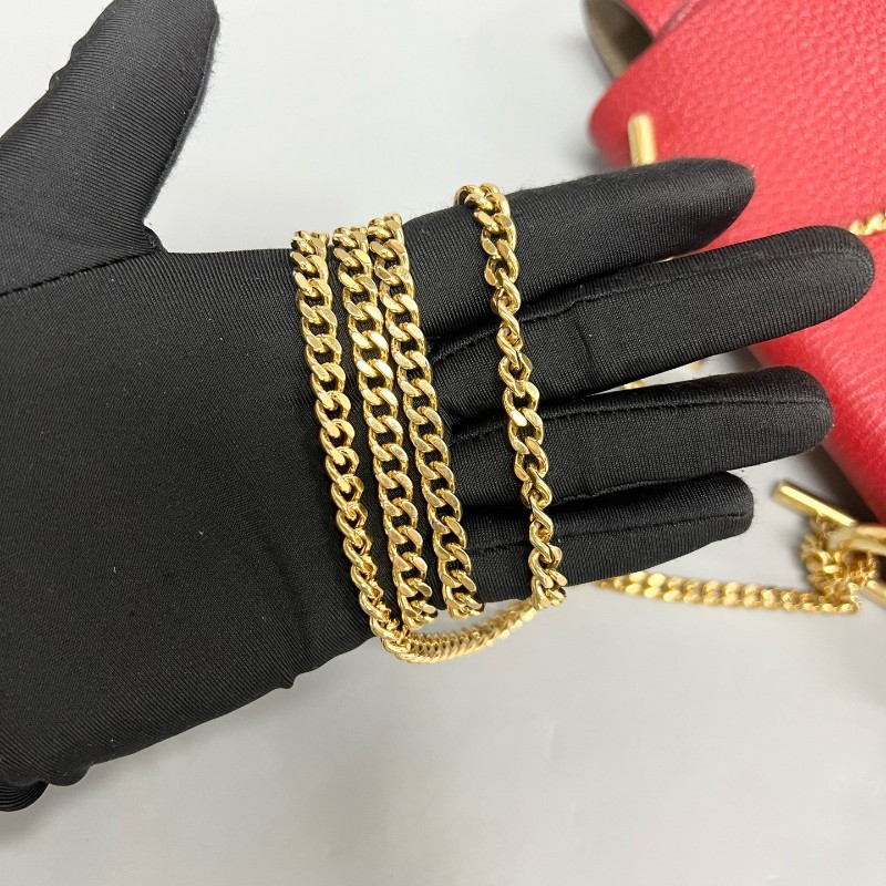 Chloe 紅色全皮中號小豬包 單肩斜挎鏈條包，尺寸23*19cm-8