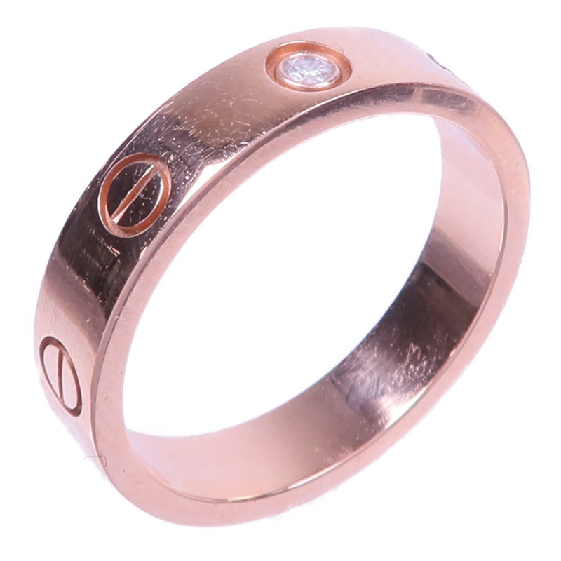CARTIER 18K玫瑰金/鑽石Love Diamond Ring戒指Cartier#51/US#5.5-0