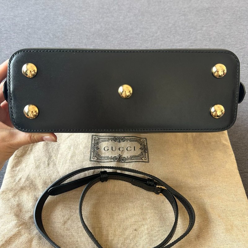 Gucci 黑色全皮復古 1955貝殼包 25*24*9cm 全新-3