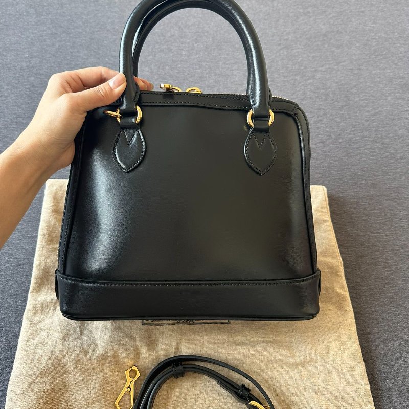 Gucci 黑色全皮復古 1955貝殼包 25*24*9cm 全新-4