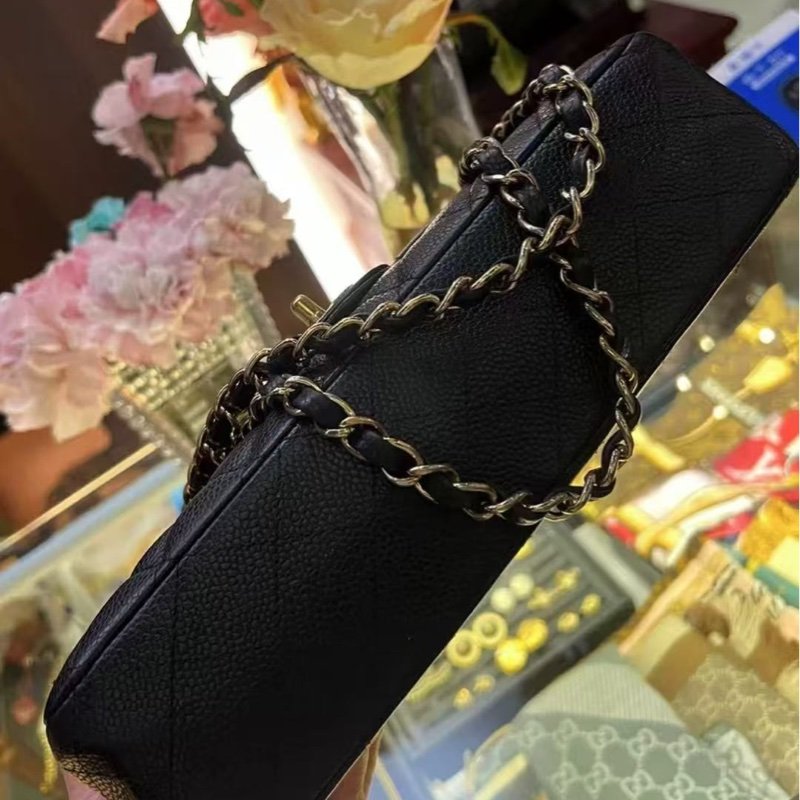 Chanel CF25黑金荔枝皮 配件塵袋-4