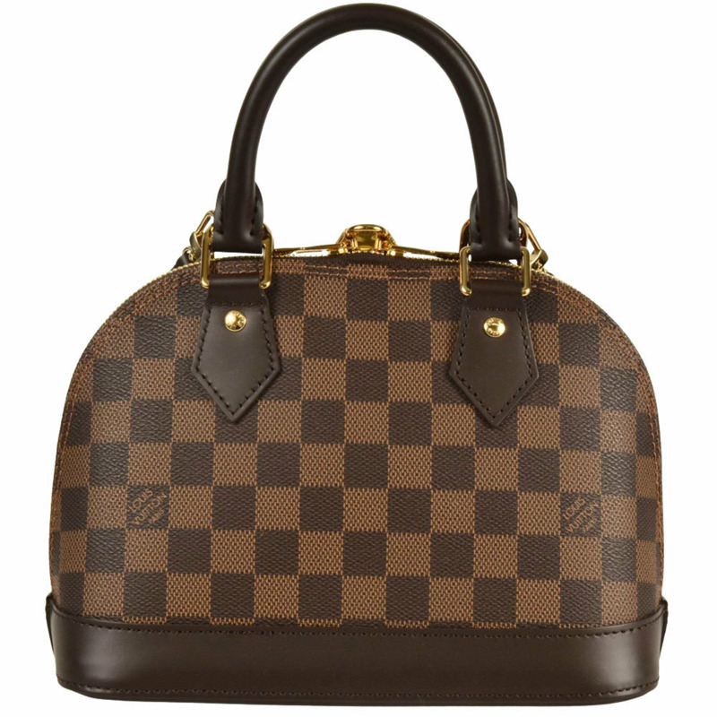 Louis Vuitton Alma BB 手提包 Damier Ebene 皮革 N41221 棕色 RFID（IC 晶片）內置-2