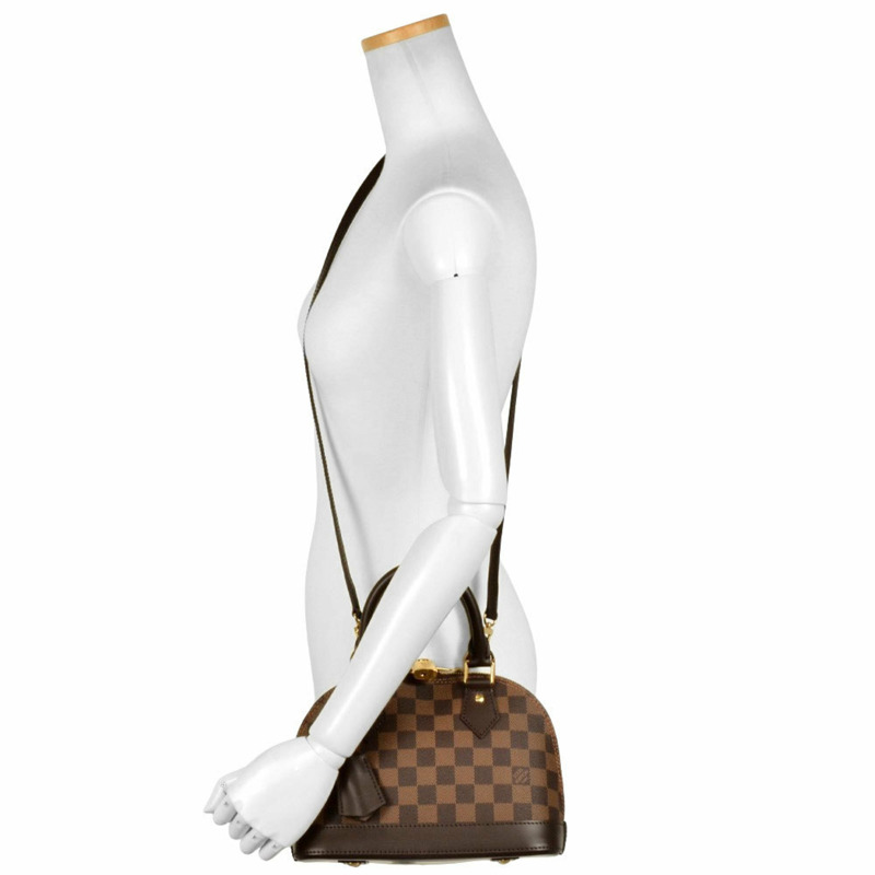 Louis Vuitton Alma BB 手提包 Damier Ebene 皮革 N41221 棕色 RFID（IC 晶片）內置-6