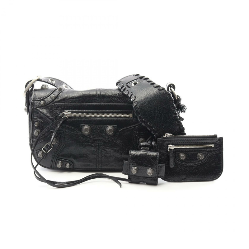BALENCIAGA LE CAGOLE 單肩包 719082210KR1000 皮革 黑色 全新 女款-0